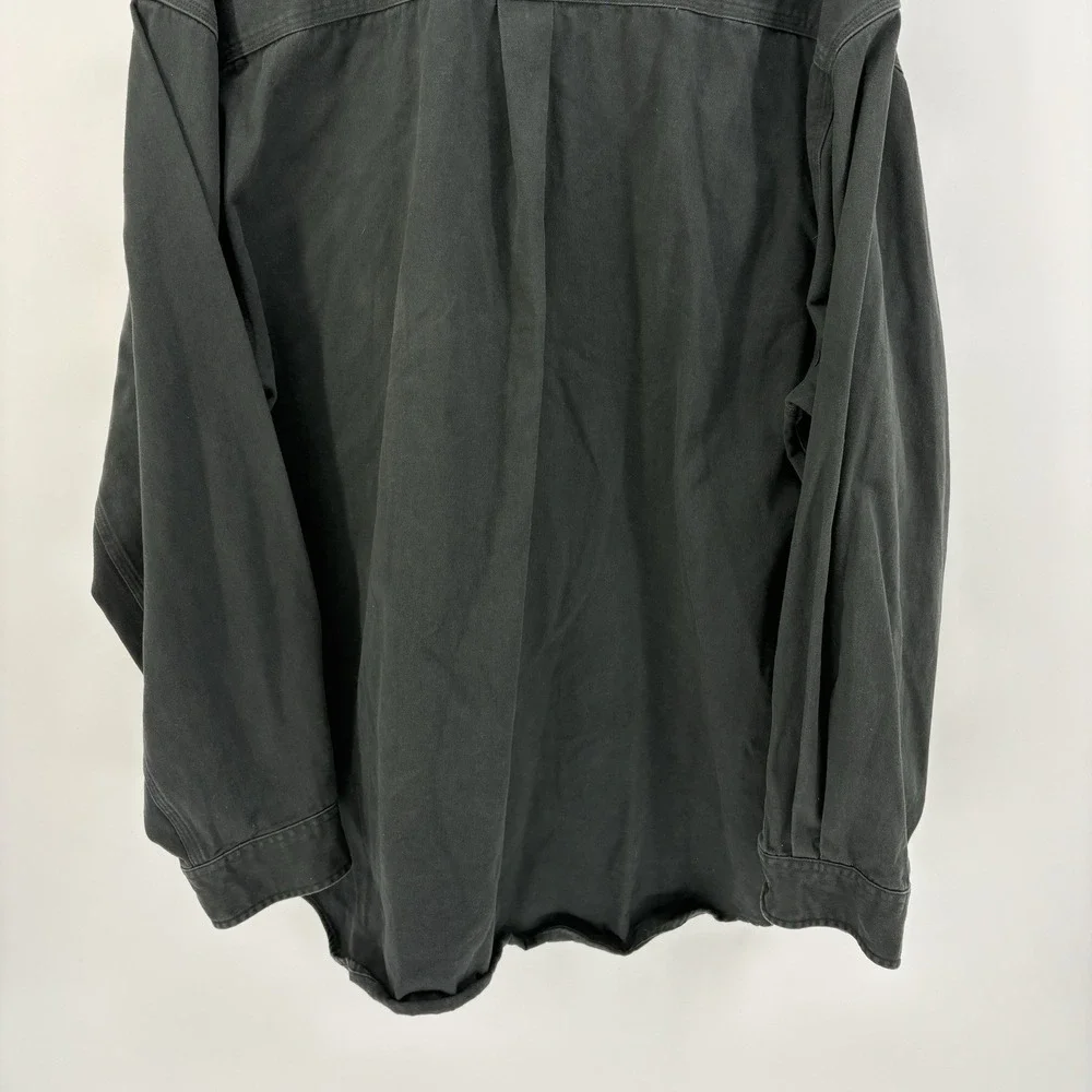 Carhartt Men's Green Heavy Duty Button Up Long Sleeve Shirt Cotton Twill 2XL